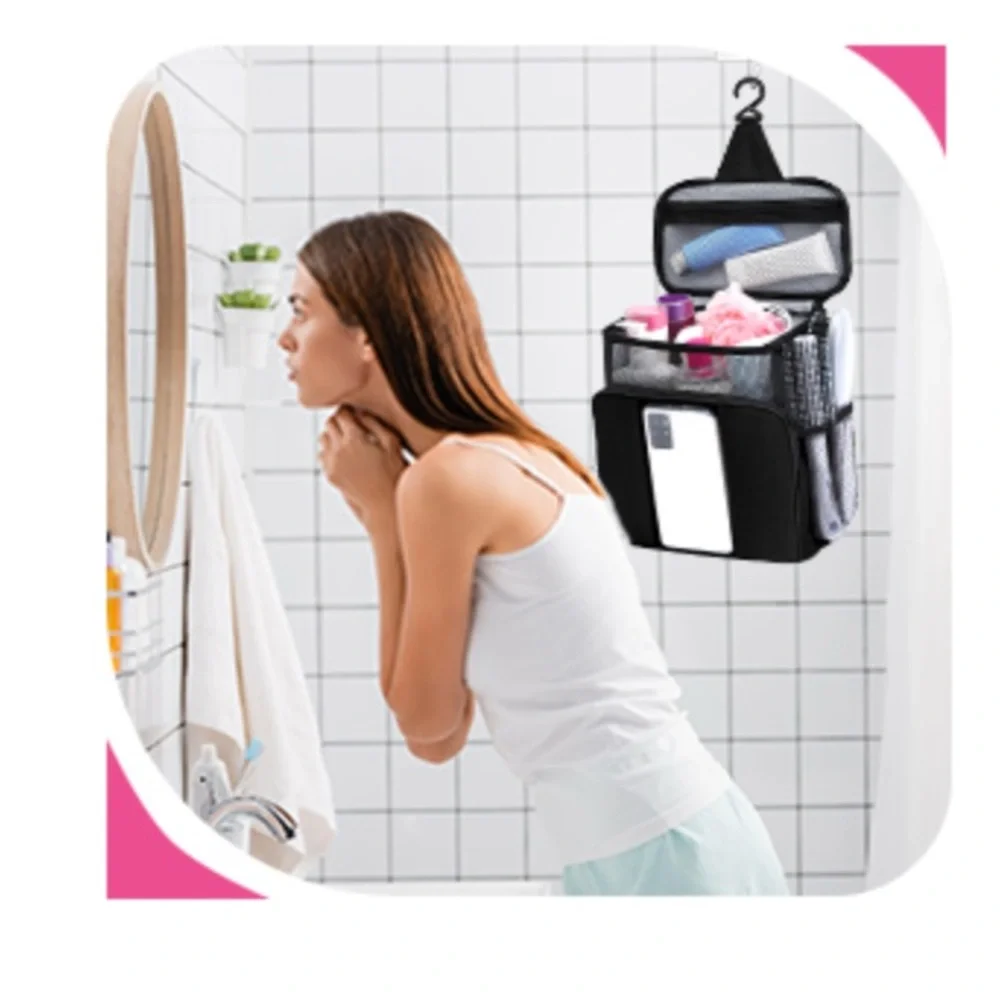 Hanging Black Shower Caddy Organizer